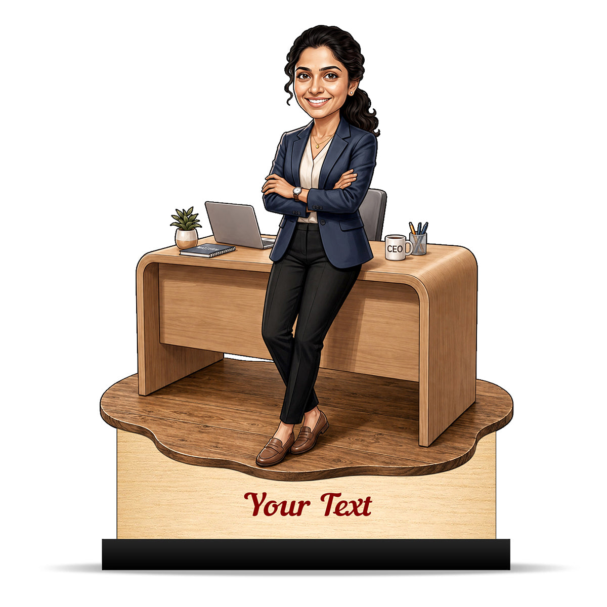 Personalized Corporate Office Female Employee Caricature C892