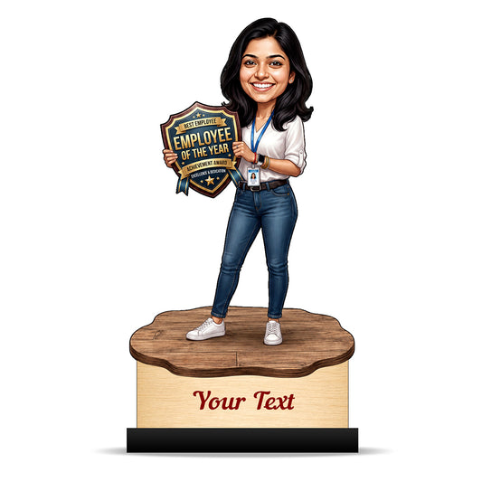 Personalized Achievement Award Female Caricature C934
