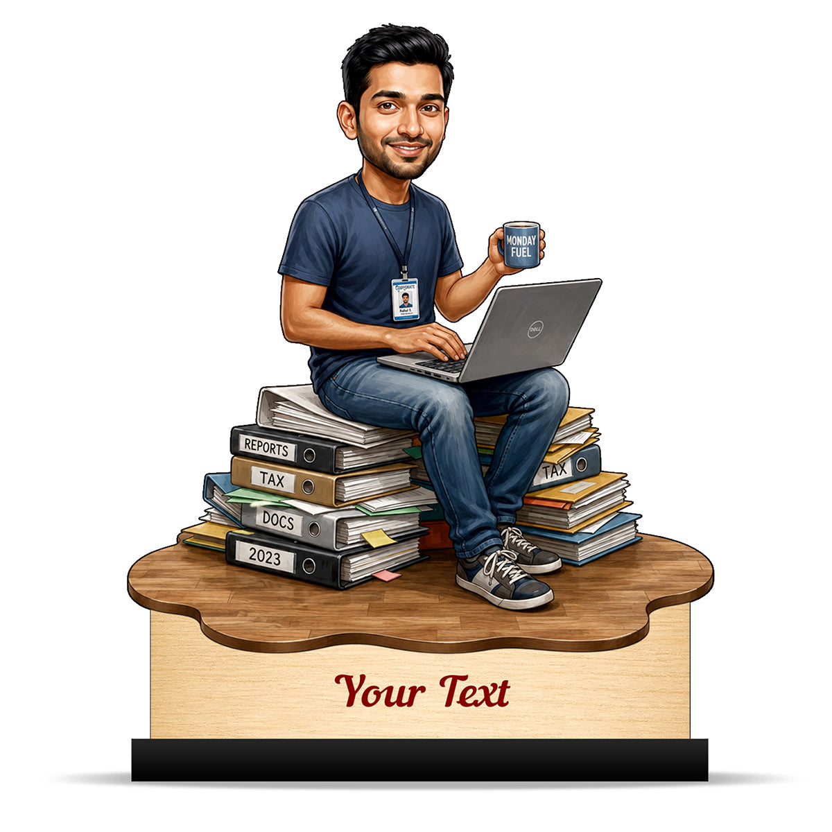 Personalized Corporate Office Male Employee Caricature C903