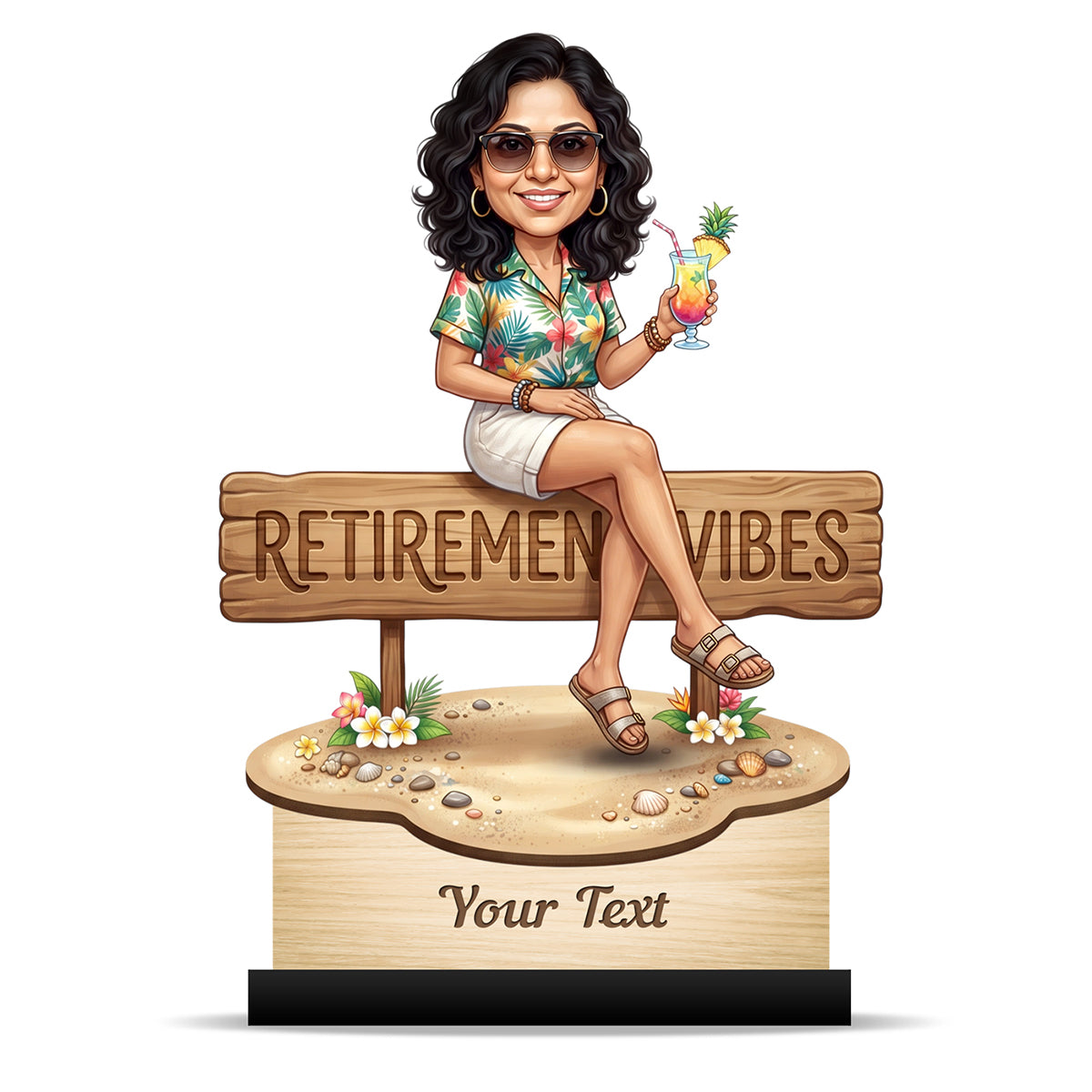 Personalized Female Retirement Caricature C1088