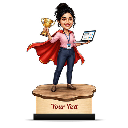 Personalized Achievement Award Female Caricature C928