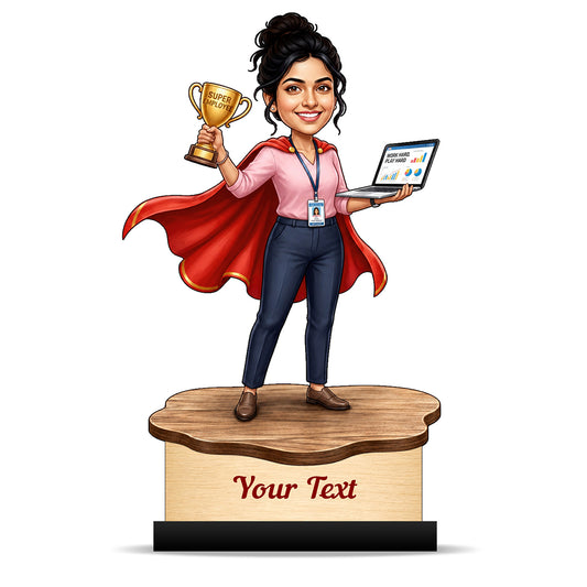 Personalized Achievement Award Female Caricature C928