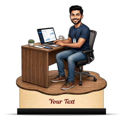 Personalized Corporate Office Male Employee Caricature C899
