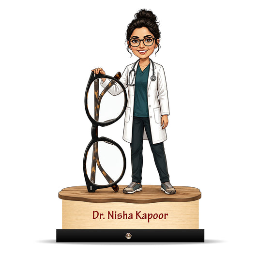 Ophthalmologist Doctor Female eye Doctor Caricature C557