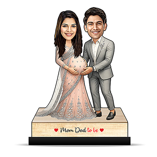 Mom Dad To Be Pregnancy Couple Caricature C388