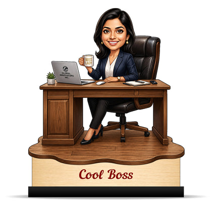 Personalized Female Cool Boss Caricature C862