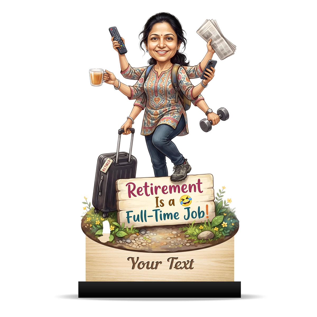 Personalized Female Retirement Caricature C1083