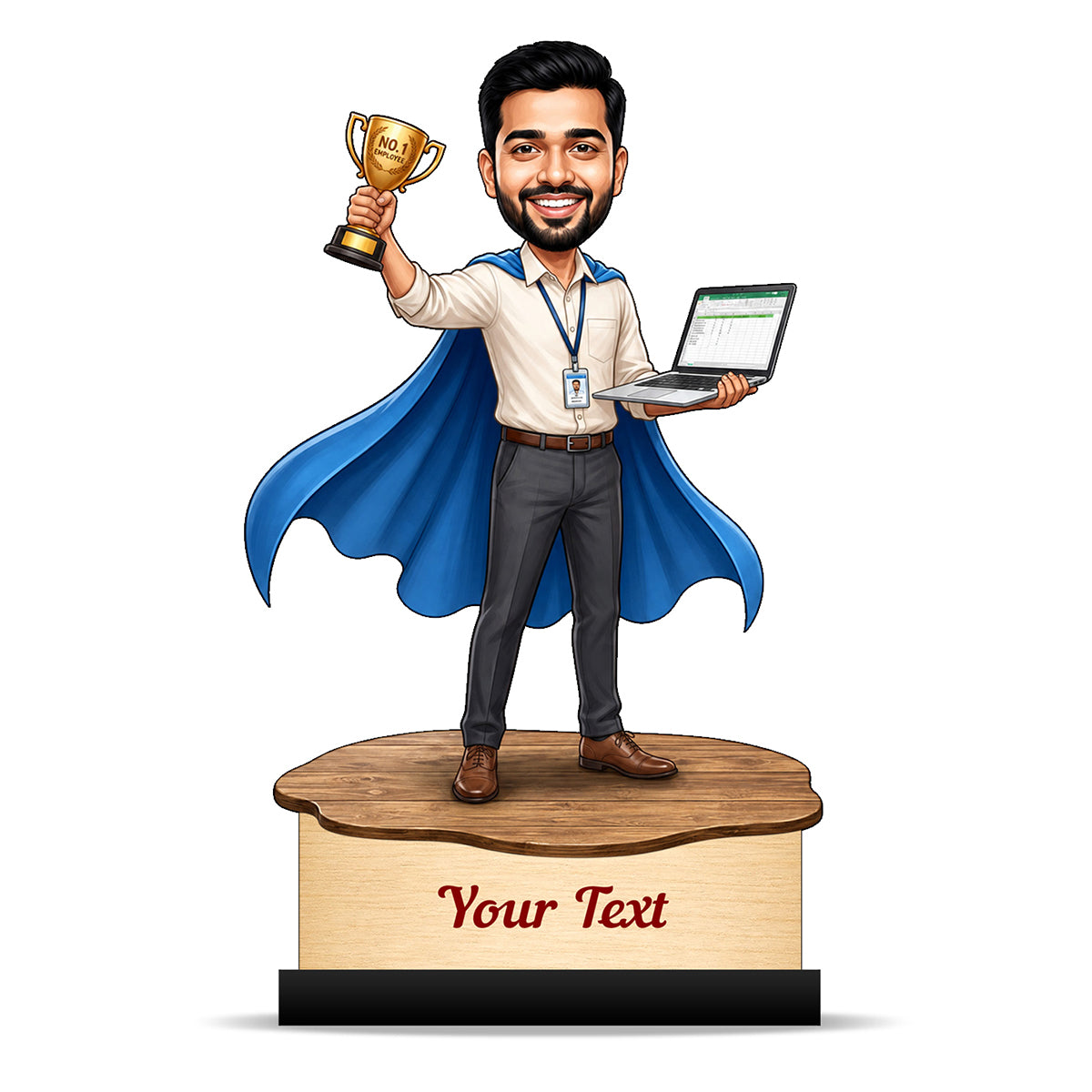 Personalized Achievement Award Male Caricature C960