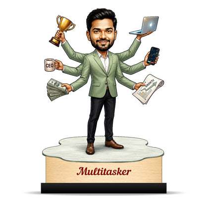 Personalized Multitasker Male Caricature C970