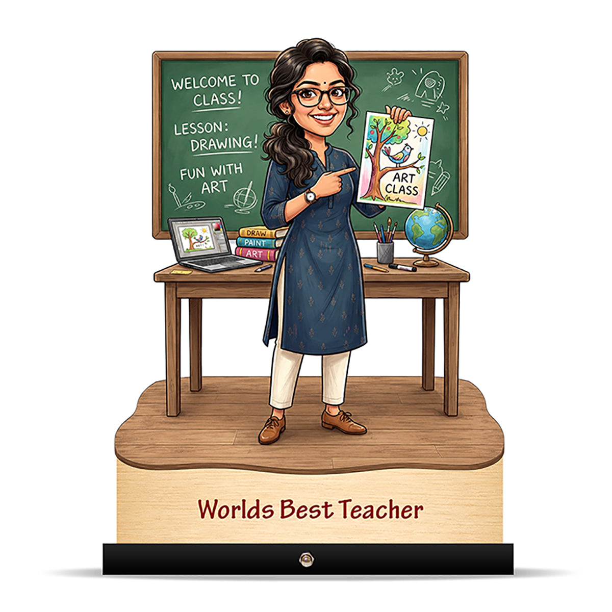 Worlds Best Art Teacher Caricature C522
