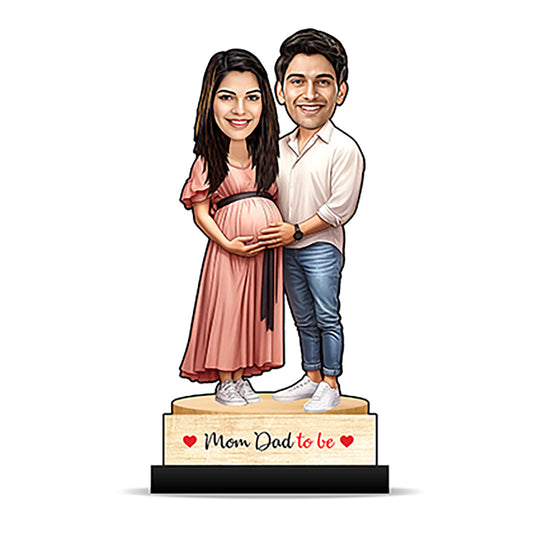Mom Dad To Be Pregnancy Couple Caricature C383