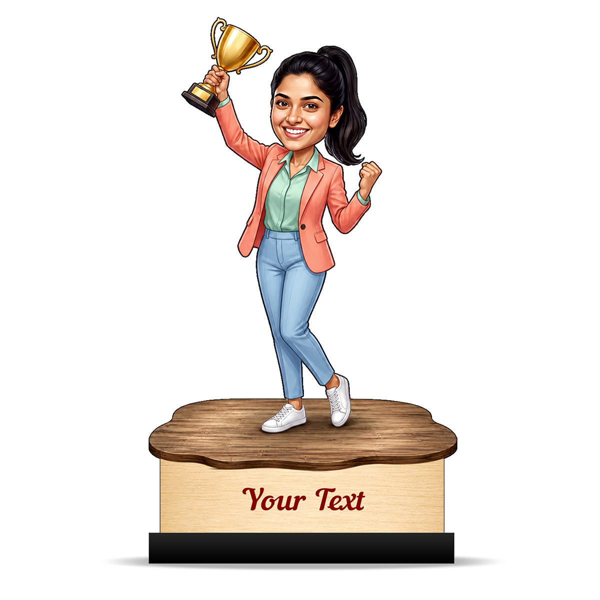 Personalized Achievement Award Female Caricature C965