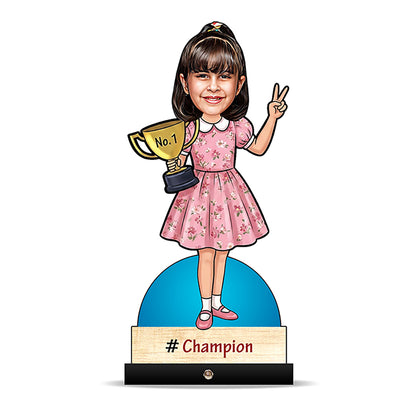 Girl With Trophy Award Caricature C454