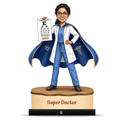 Ophthalmologist Super Doctor Female eye Doctor Caricature C558