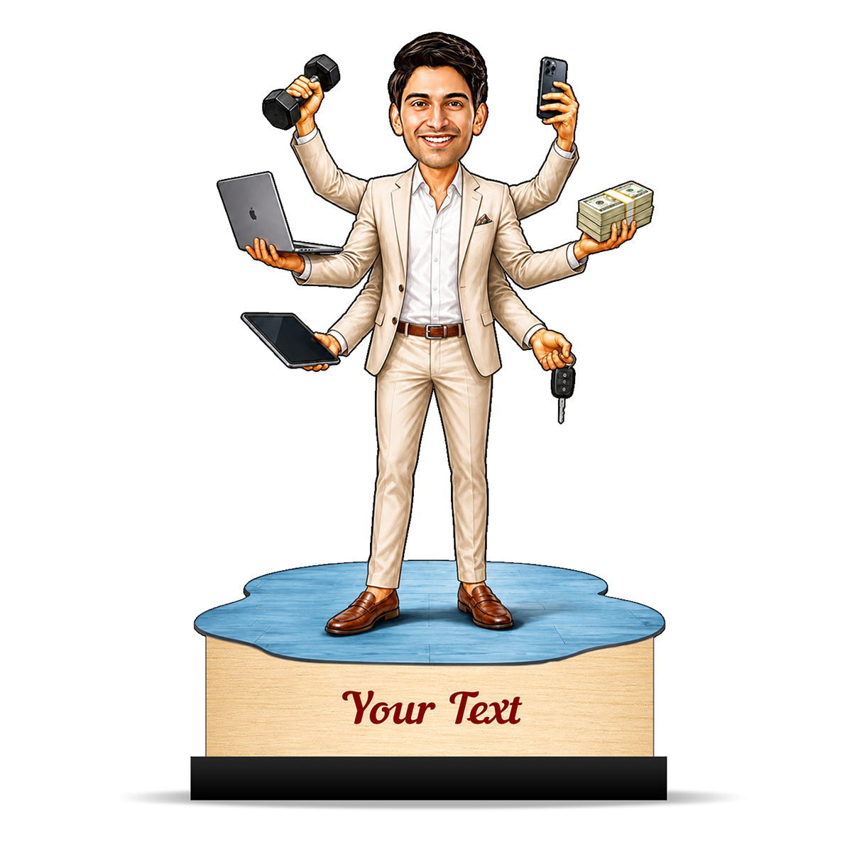 Personalized Multitasker Male Caricature C966