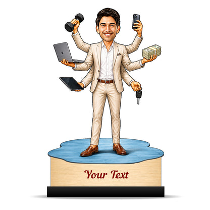 Personalized Multitasker Male Caricature C966