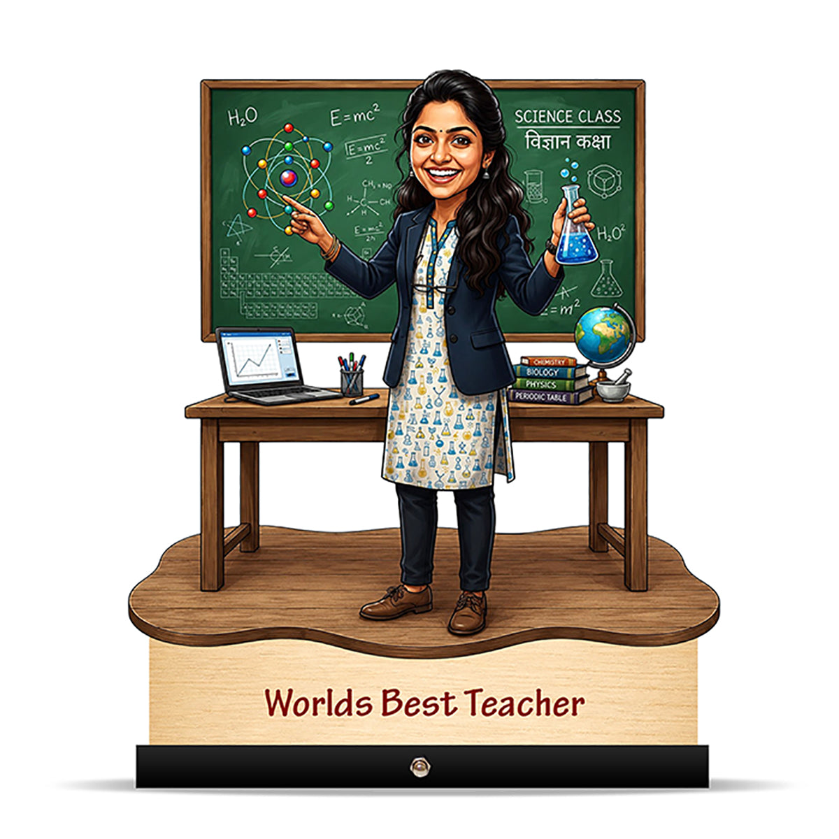 Worlds Best Science Teacher Caricature C531