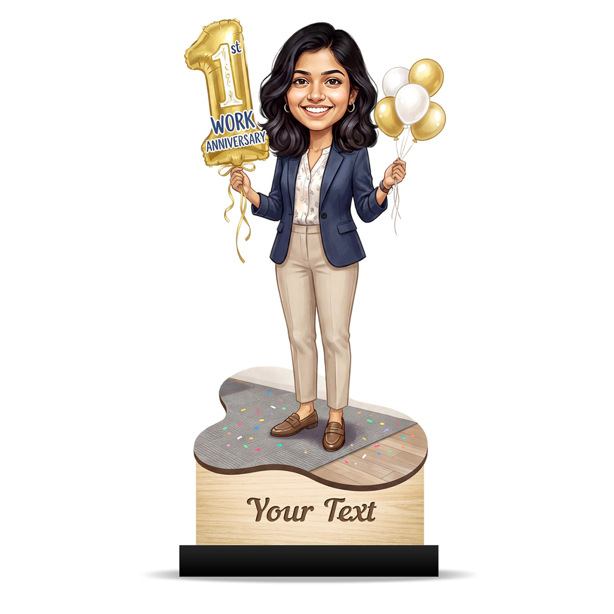 Personalized Work Anniversary Female Caricature C1111