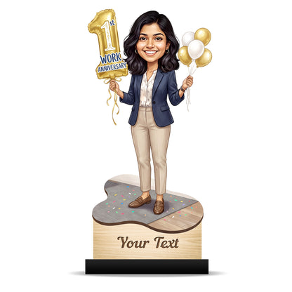 Personalized Work Anniversary Female Caricature C1111
