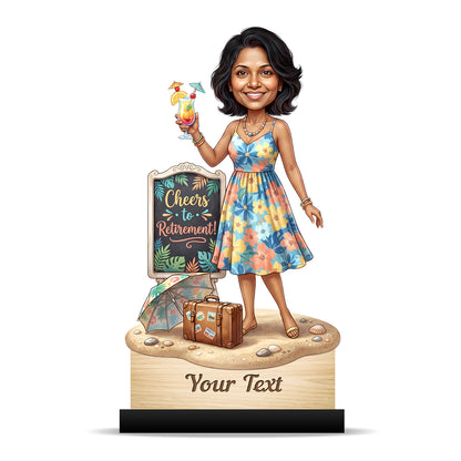 Personalized Female Retirement Caricature C1085