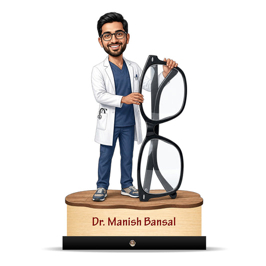 Ophthalmologist Doctor Male eye Doctor Caricature C555