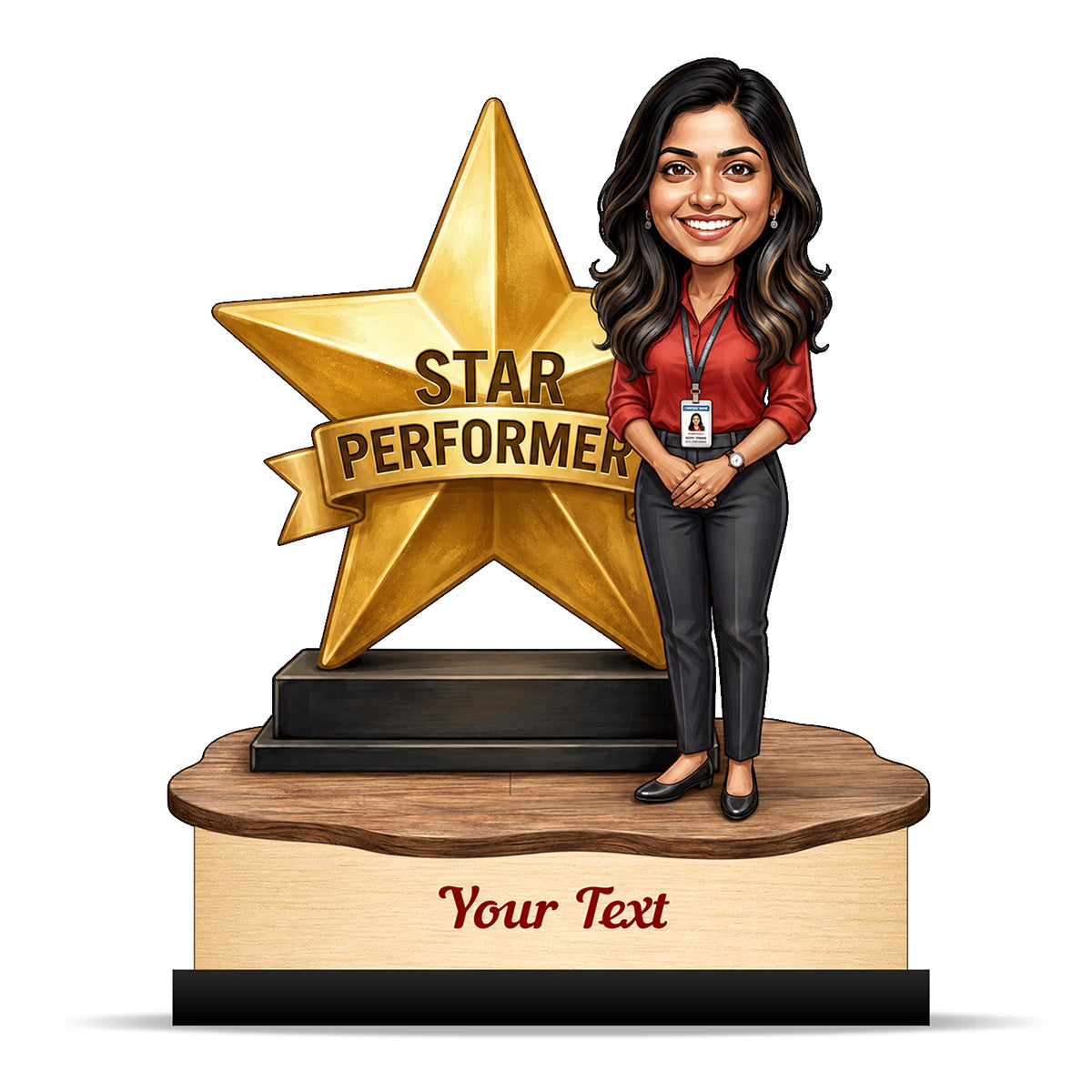 Personalized Achievement Award Female Caricature C940
