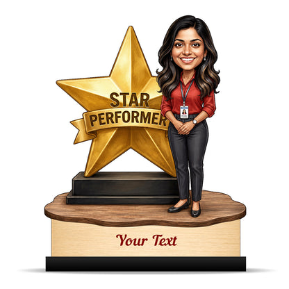 Personalized Achievement Award Female Caricature C940