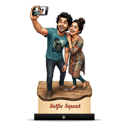 Selfie Brother Sister Caricature C596