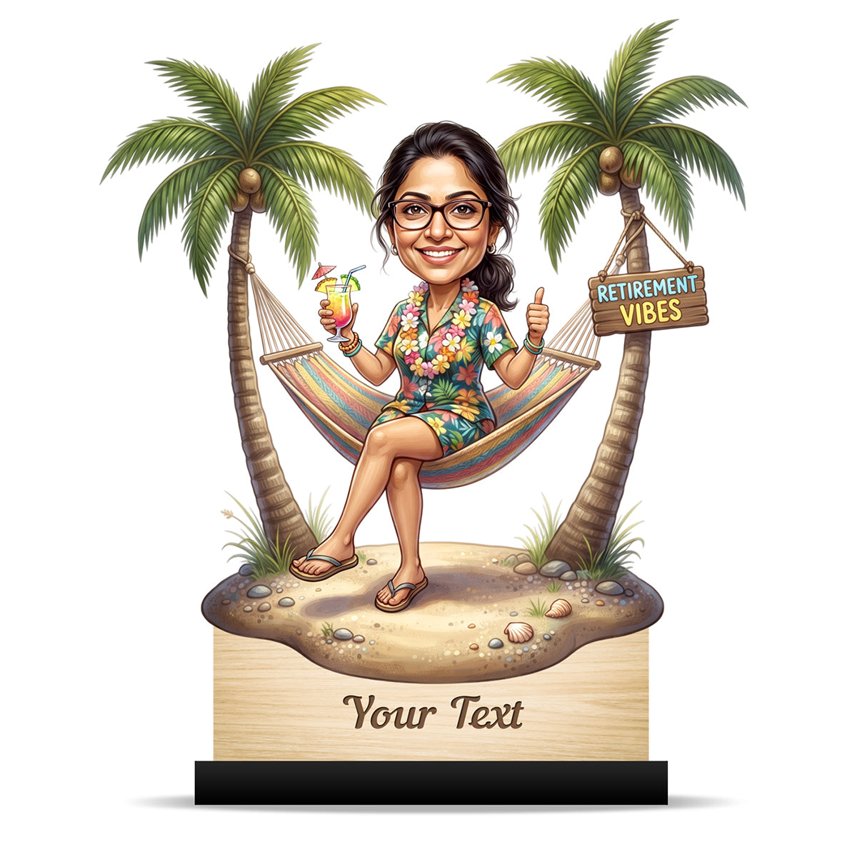 Personalized Female Retirement Caricature C1087