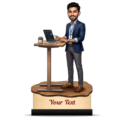 Personalized Corporate Office Male Employee Caricature C898