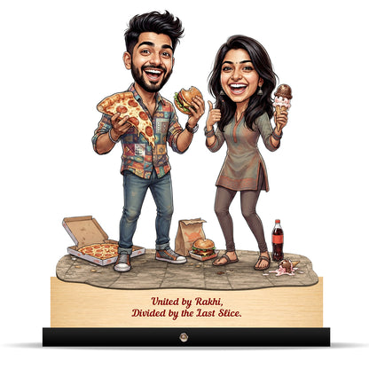 Foodie Siblings Rakhi Caricature C580