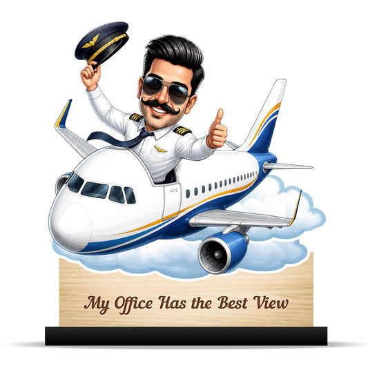 Personalized Air India Pilot Male Caricature C1148