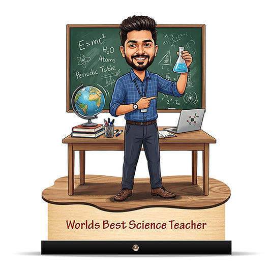 Worlds Best Science Teacher Caricature C511