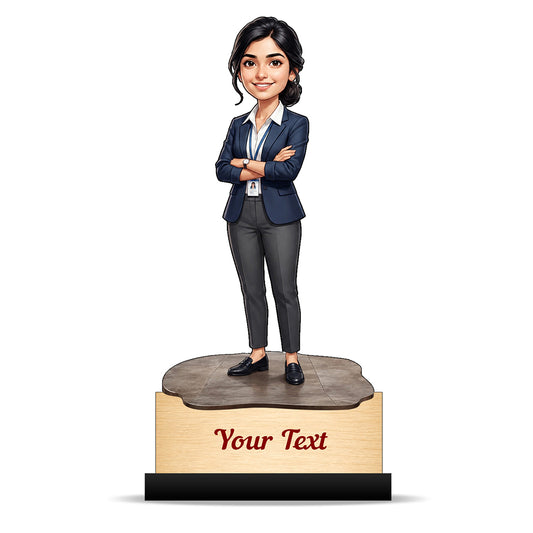 Personalized Corporate Office Female Employee Caricature C868