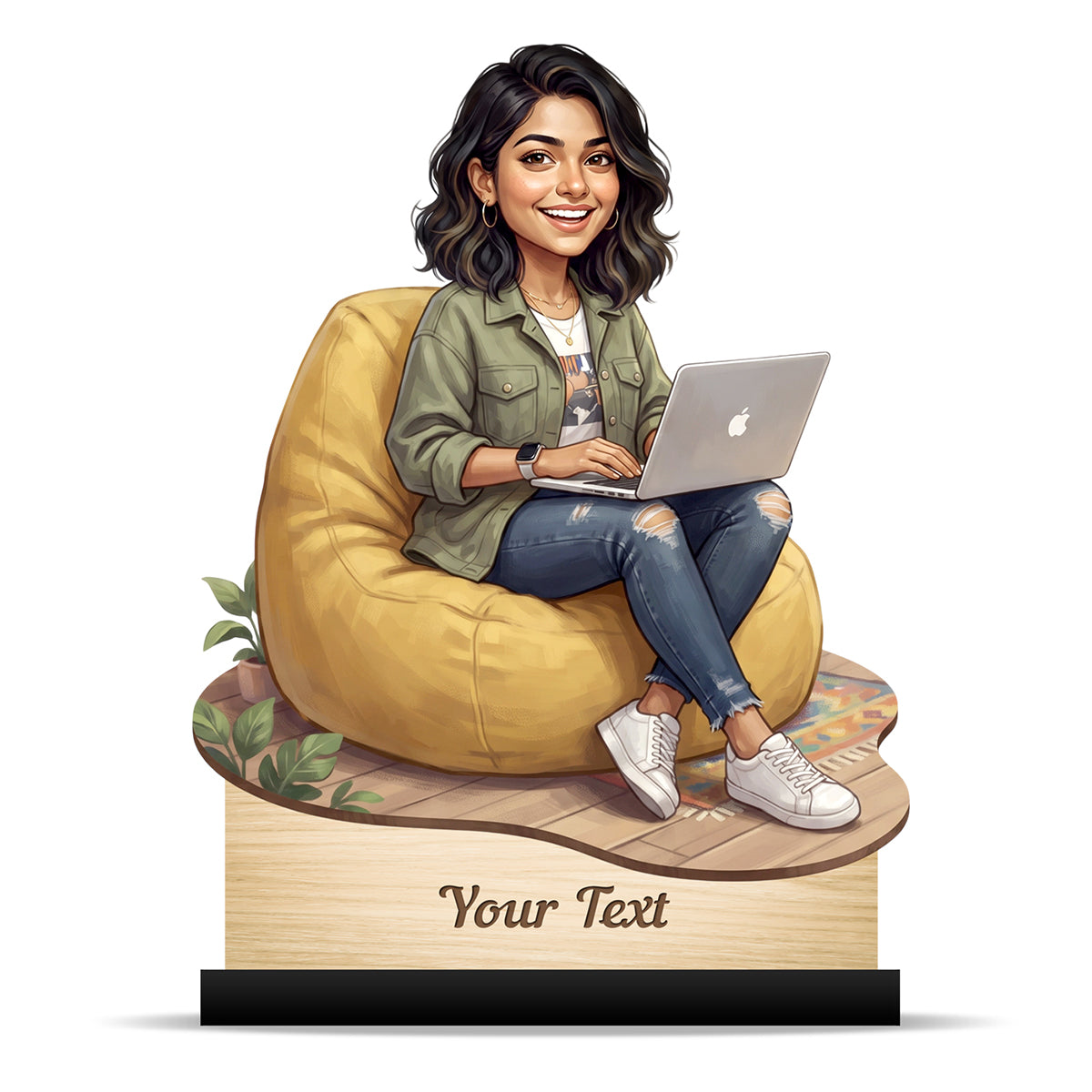 Personalized Female Work From Home Caricature C1104