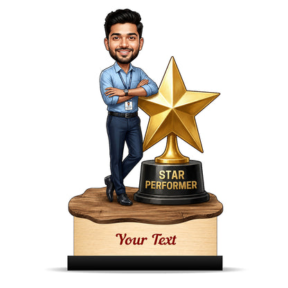 Personalized Achievement Award Male Caricature C925