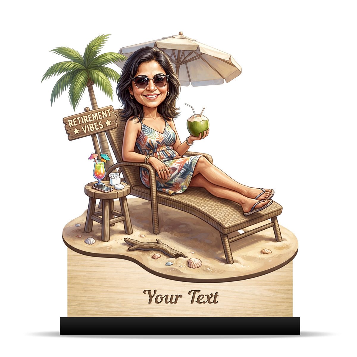 Personalized Female Retirement Caricature C1077