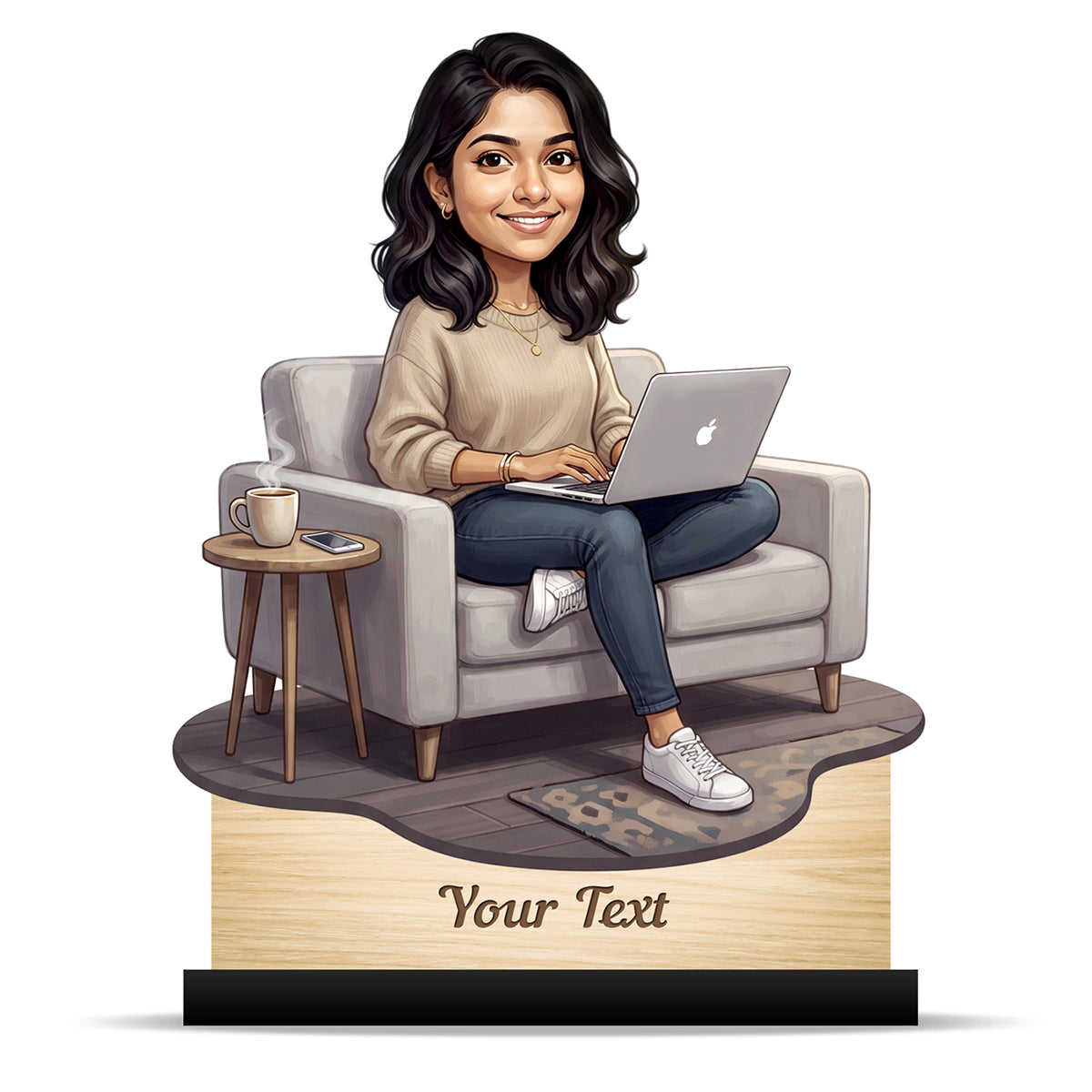 Personalized Female Work From Home Caricature C1101