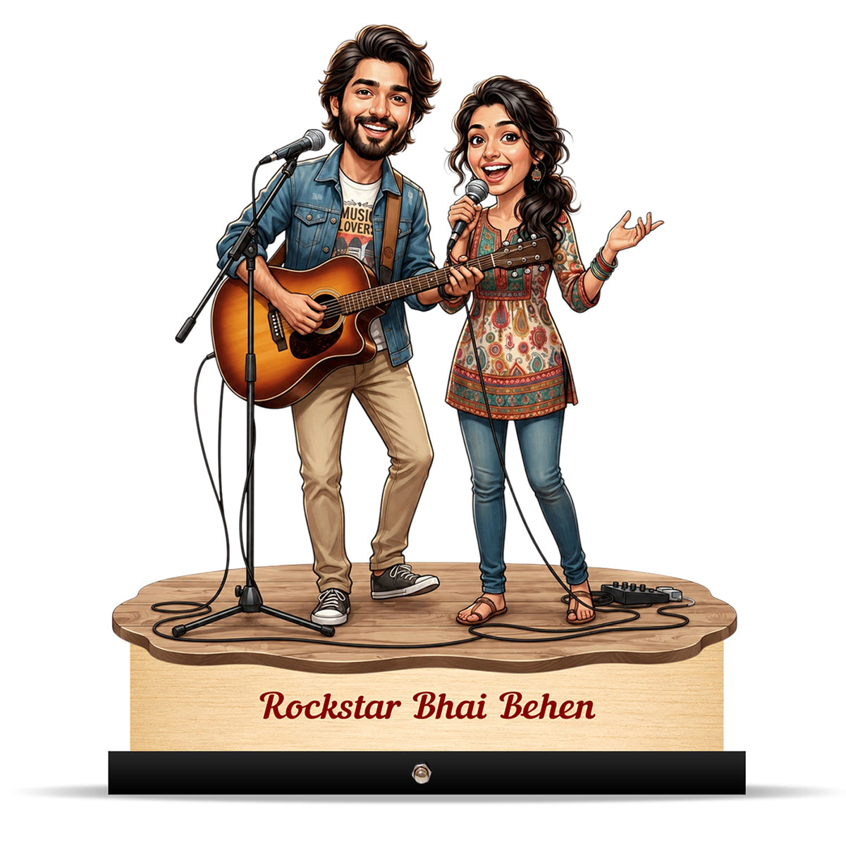 Rockstar Bhai Behen Caricature C588