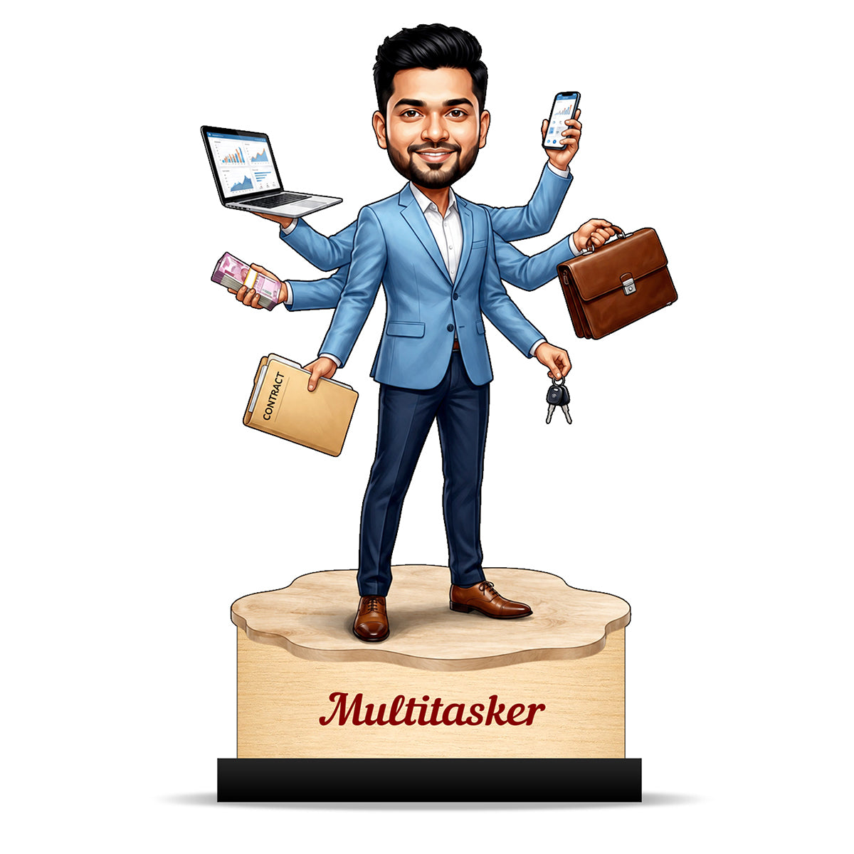 Personalized Multitasker Male Caricature C973