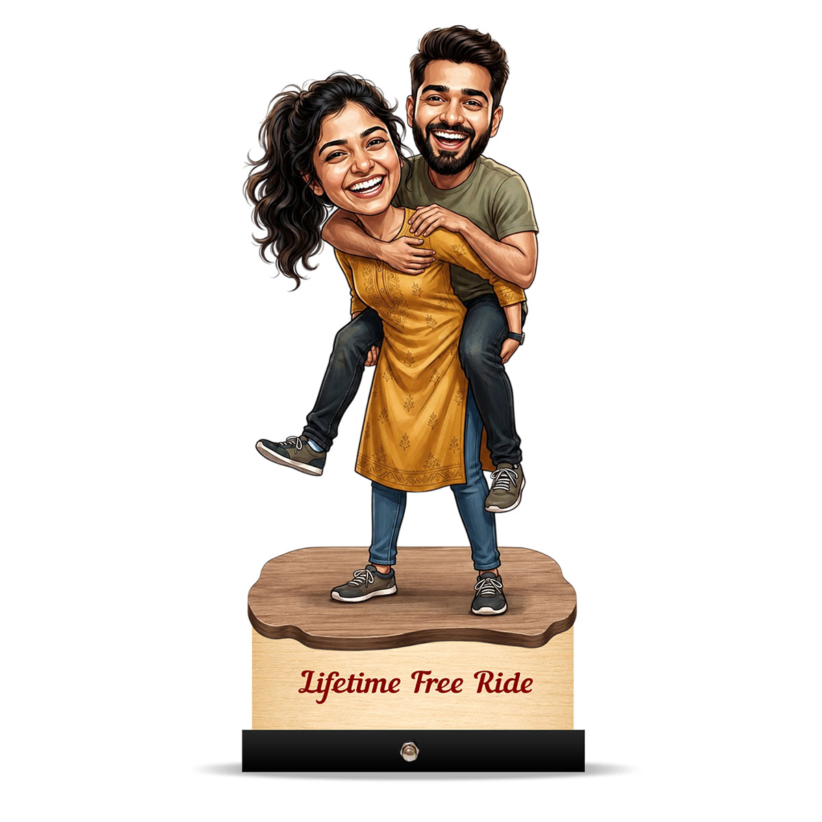 Piggyback Brother Sister Caricature C590