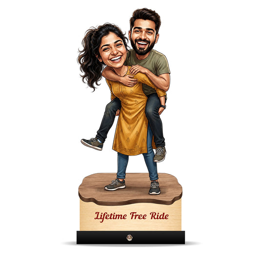 Piggyback Brother Sister Caricature C590
