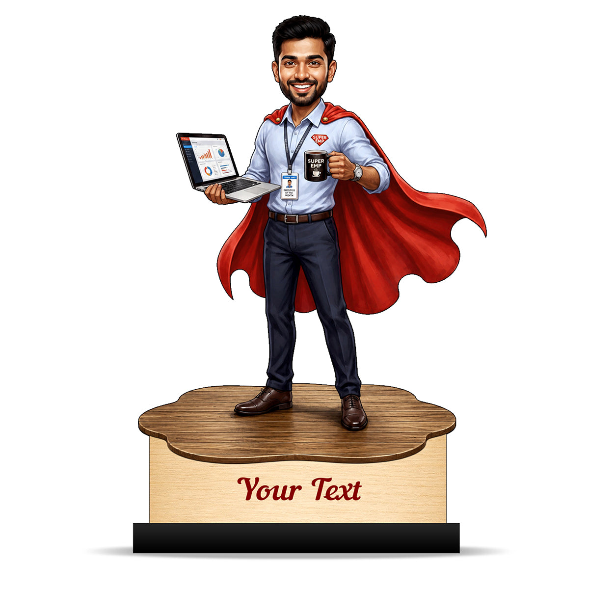Personalized Corporate Office Male Employee Caricature C915