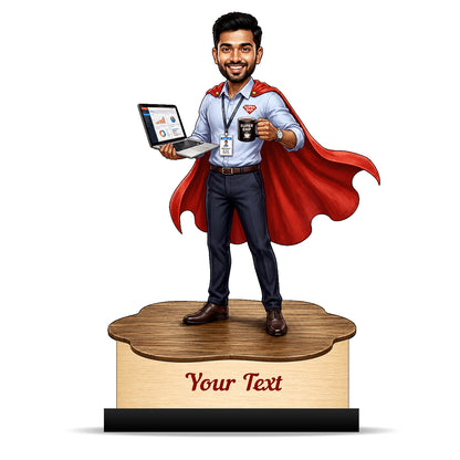 Personalized Corporate Office Male Employee Caricature C915