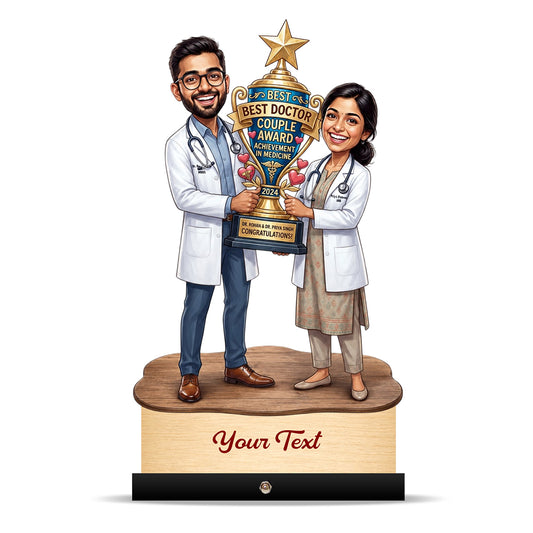 Couple Doctor Caricature with Award C599