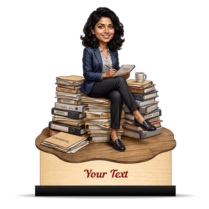 Personalized Corporate Office Female Employee Caricature C889