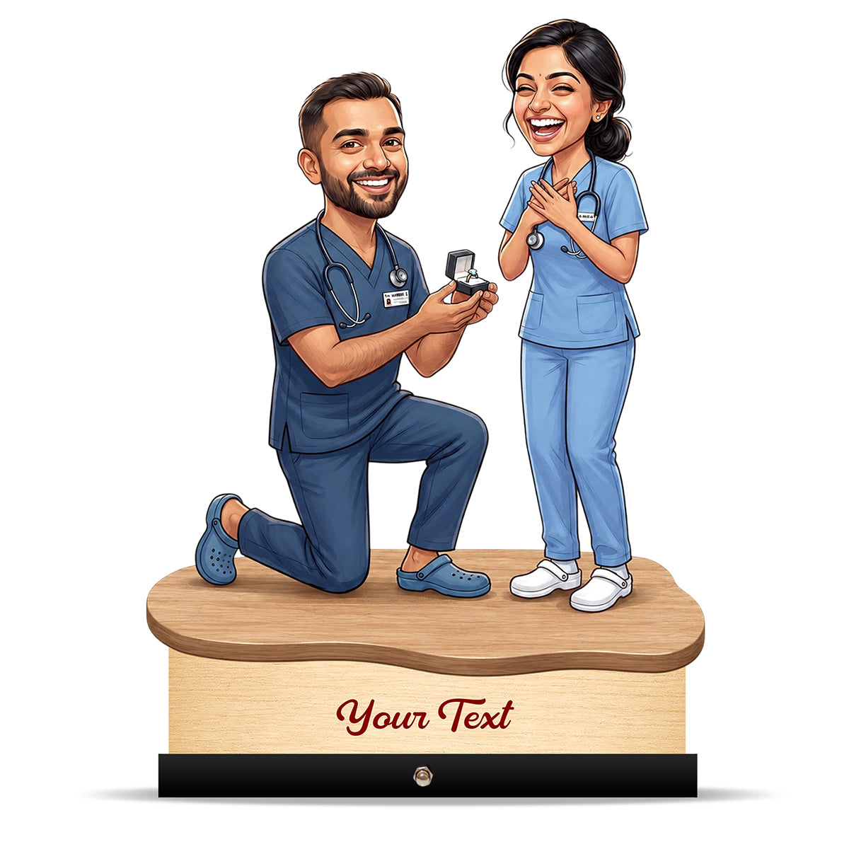 Proposing Couple Doctor Caricature C606