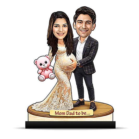Mom Dad To Be Pregnancy Couple Caricature C385