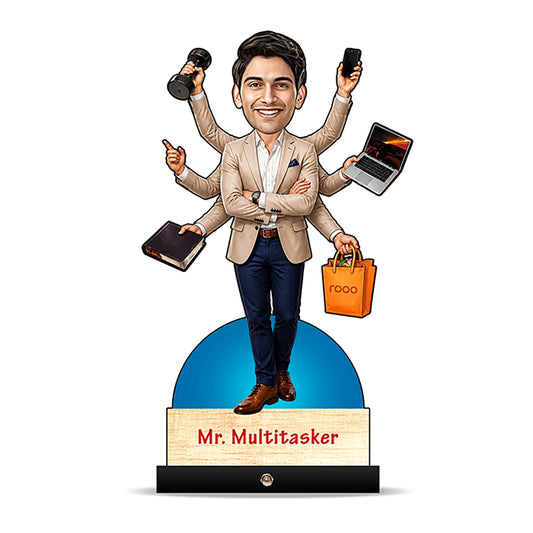 Multitasking Man Caricature C464