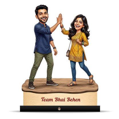 High Five Brother Sister Caricature C597
